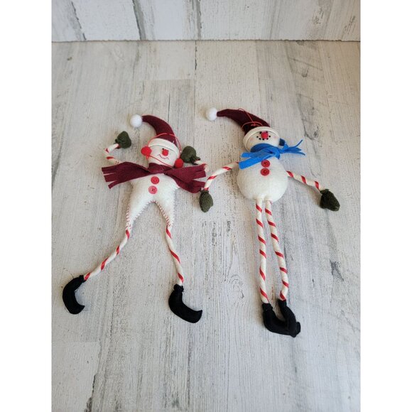 Unique long bending snowman ornament Xmas set - Picture 1 of 5